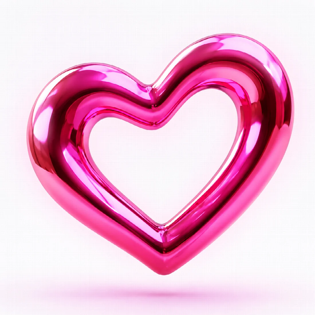 Glossy pink heart sculpture